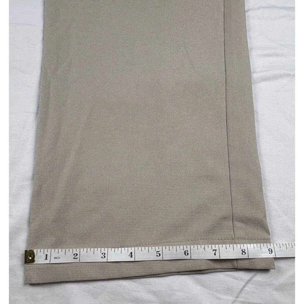 Haggar Cool Right Performance Flex Pants Mens 34x30 Khaki Classic Fit Flat Front - Picture 10 of 10